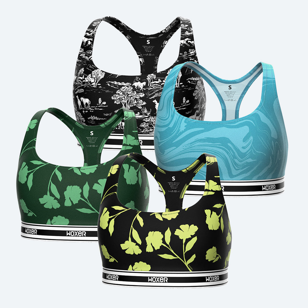 Boss Unwind | 4-Pack Breathable Sports Bras | Woxer