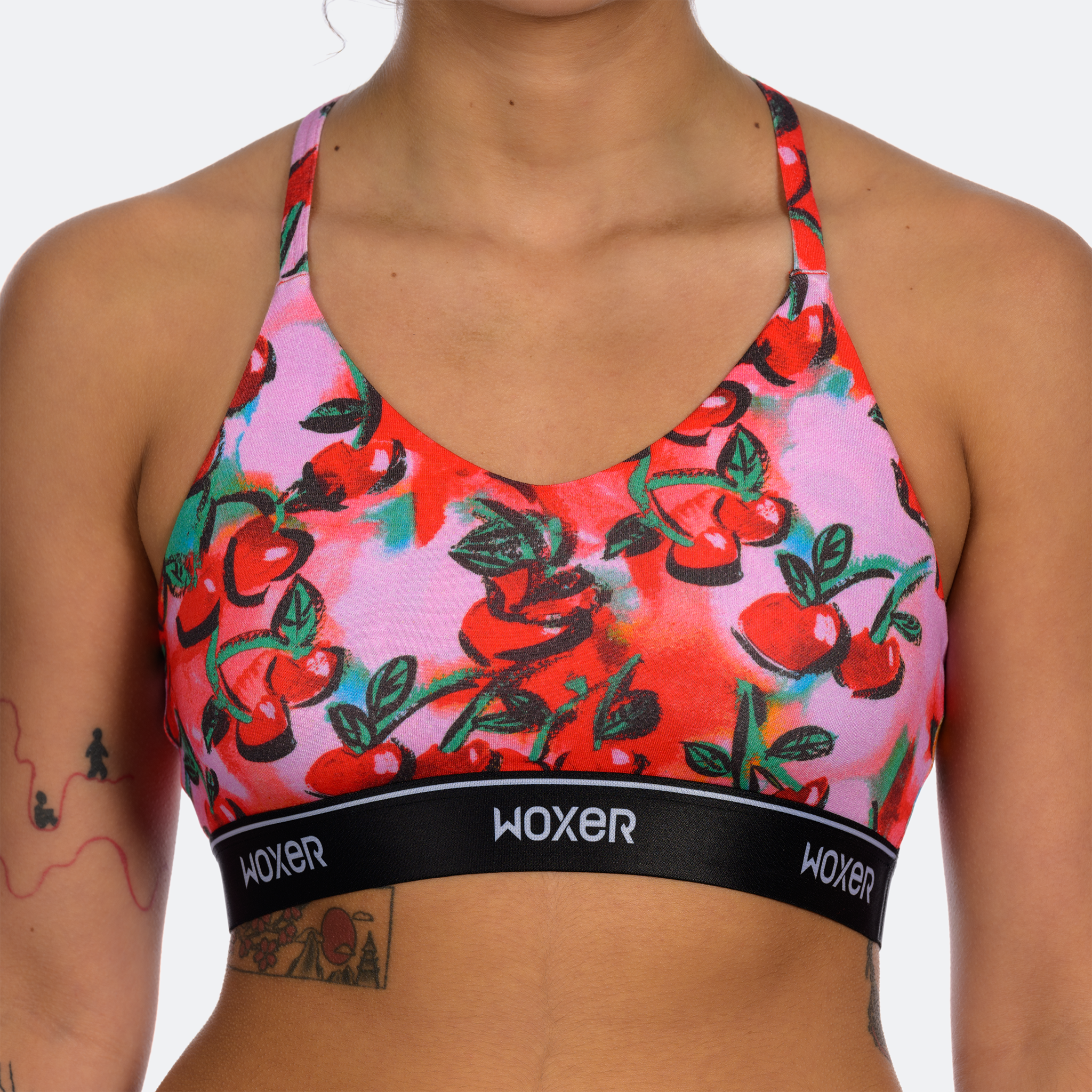 Icon Painted Cherries, Stretchy Seamless Sports Bras