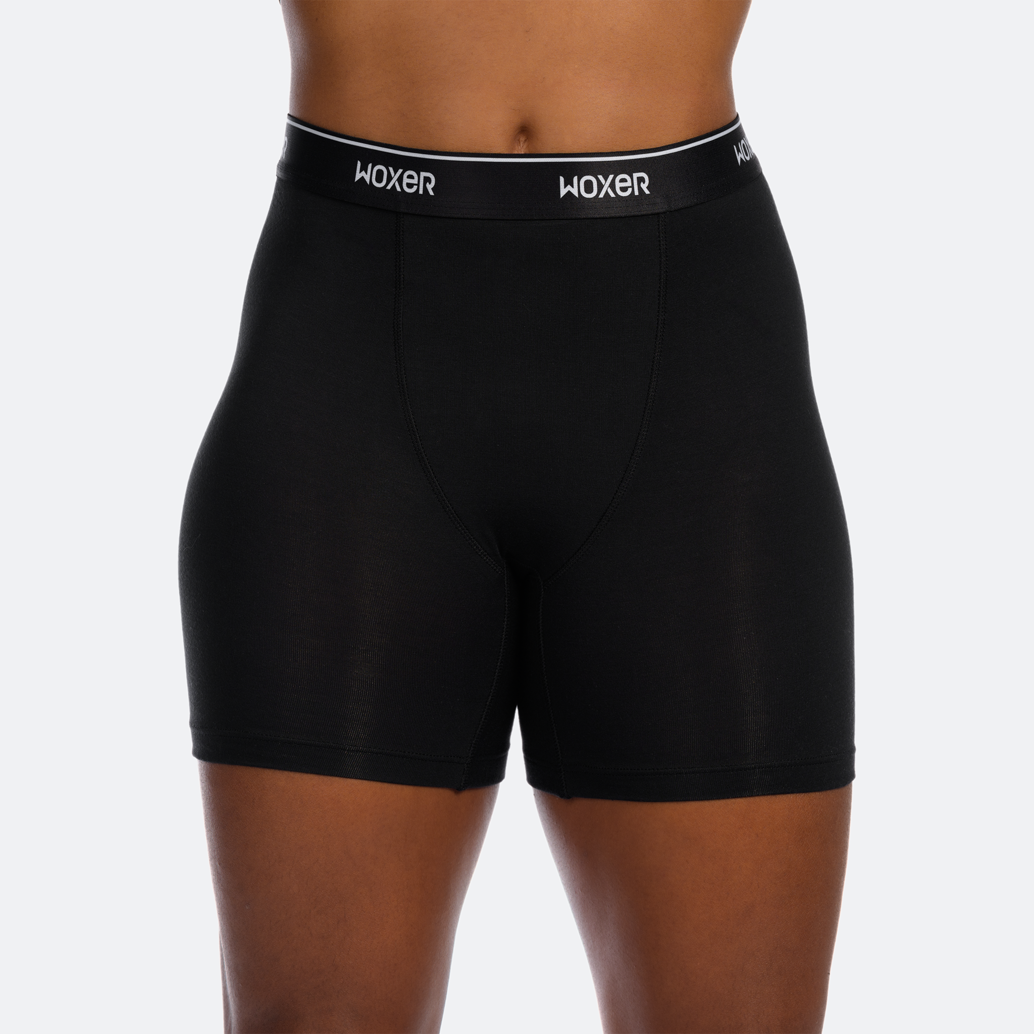 Woxer Women’s Boxer Briefs Underwear, Baller 5” High-Waisted Boyshorts  Panties Soft Anti-Chafing, No Roll Inseam, Black 2.0, Small