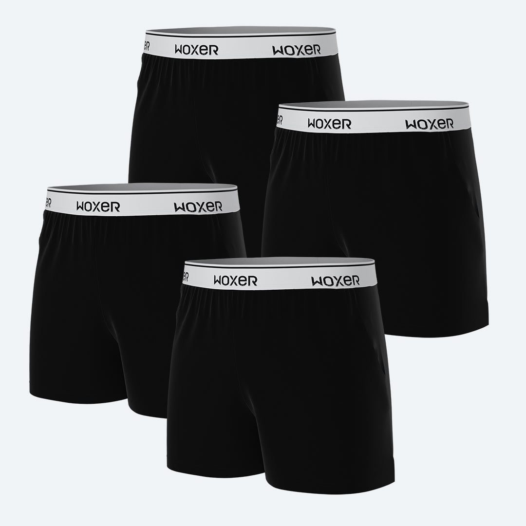 Star Black 4-Pack, Women's Boxer's & Boy Shorts