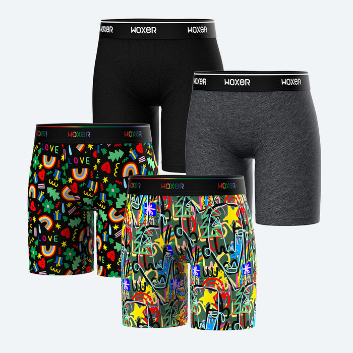 Biker High Waisted Pride Glow 4-Pack