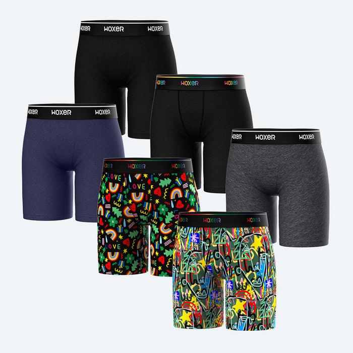 Biker High Waisted Pride Glow 6-Pack