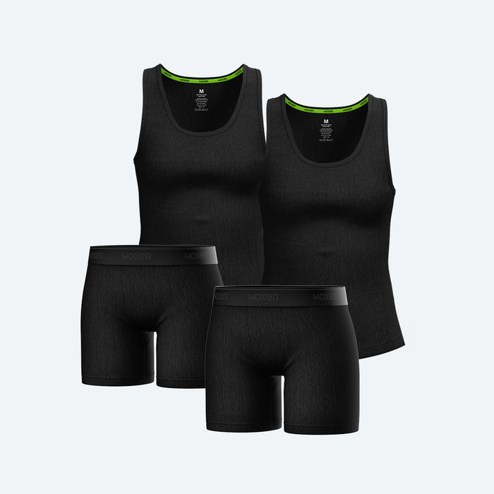 Rib Black Set 4-Pack