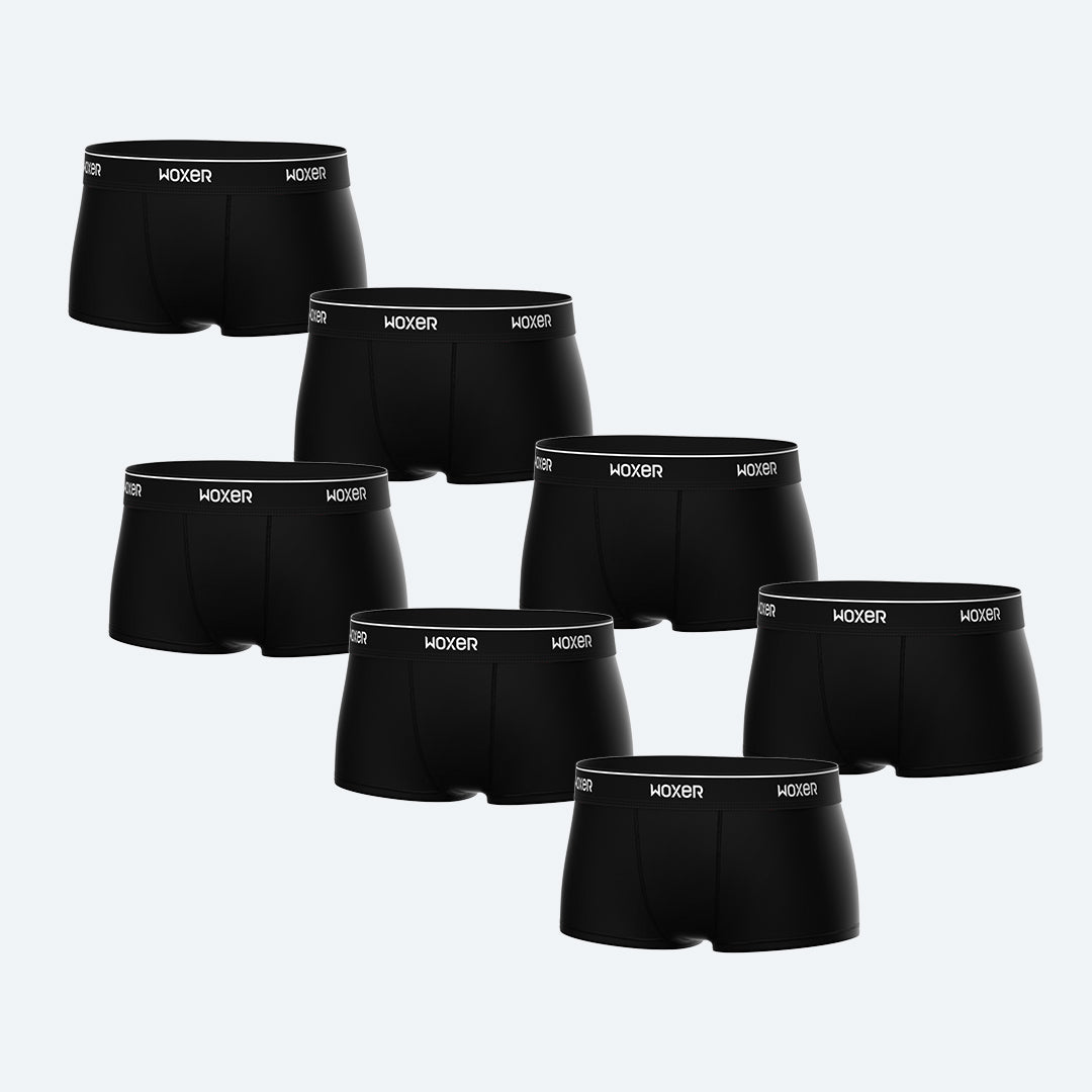 Bold Black 2.0 7-Pack | Women's Boxer's & Boy Shorts | Woxer