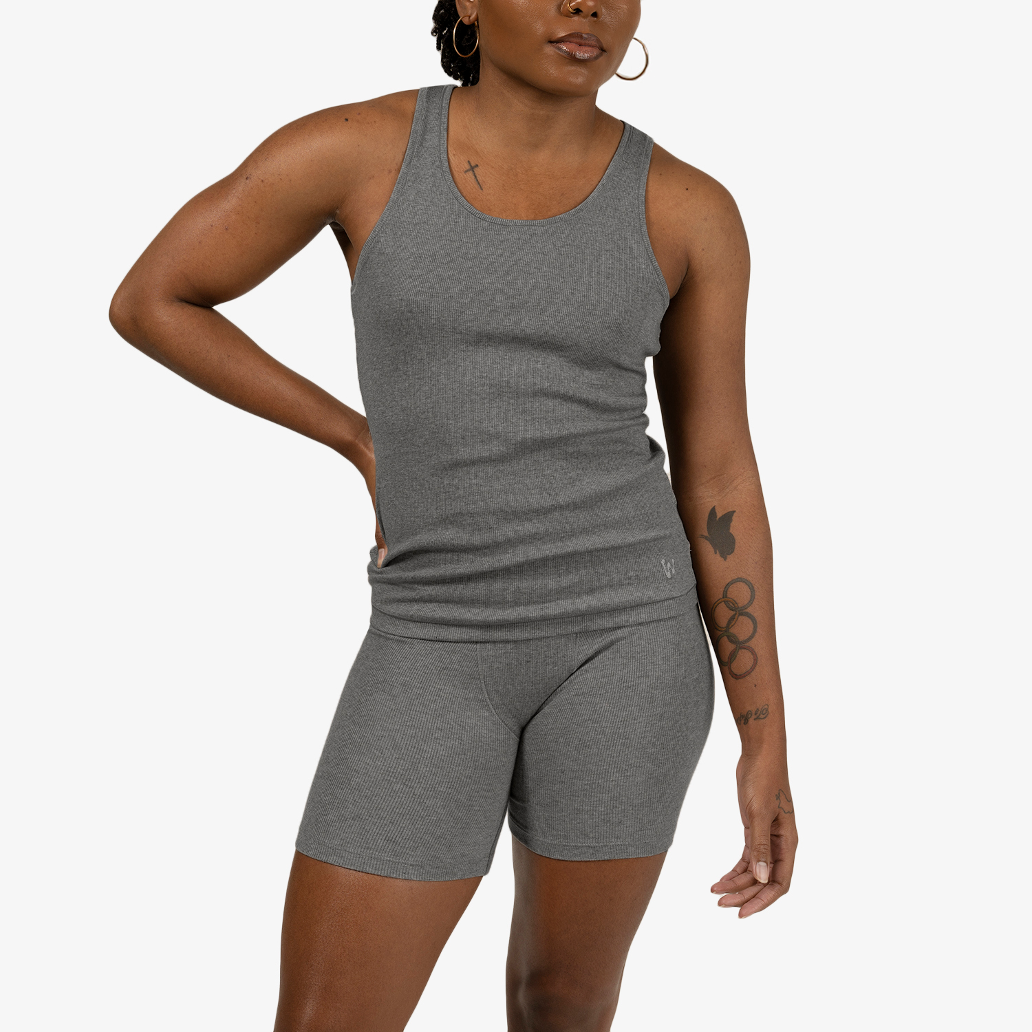 Rib Tank Heather Grey