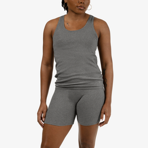 Rib Tank Heather Grey