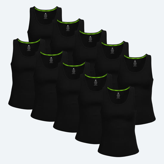 Rib Tank Black 10-Pack