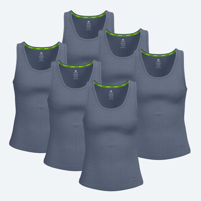 Rib Tank Steel Blue 6-Pack