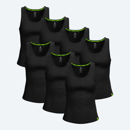 Rib Tank Black 7-Pack