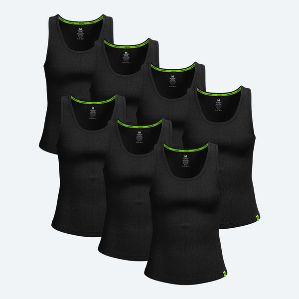 Rib Tank Black 7-Pack