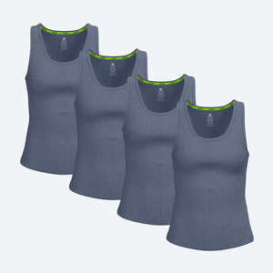 Rib Tank Steel Blue 4-Pack