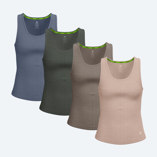 Rib Tank Fawn 4-Pack