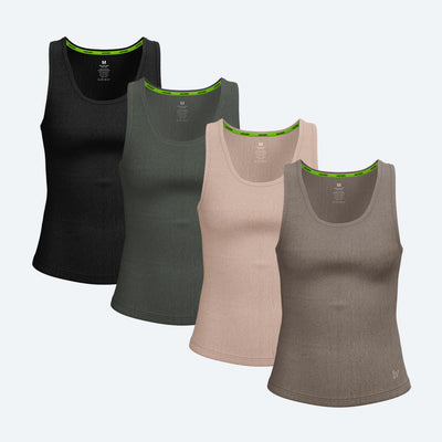 Rib Tank Woodland 4-Pack