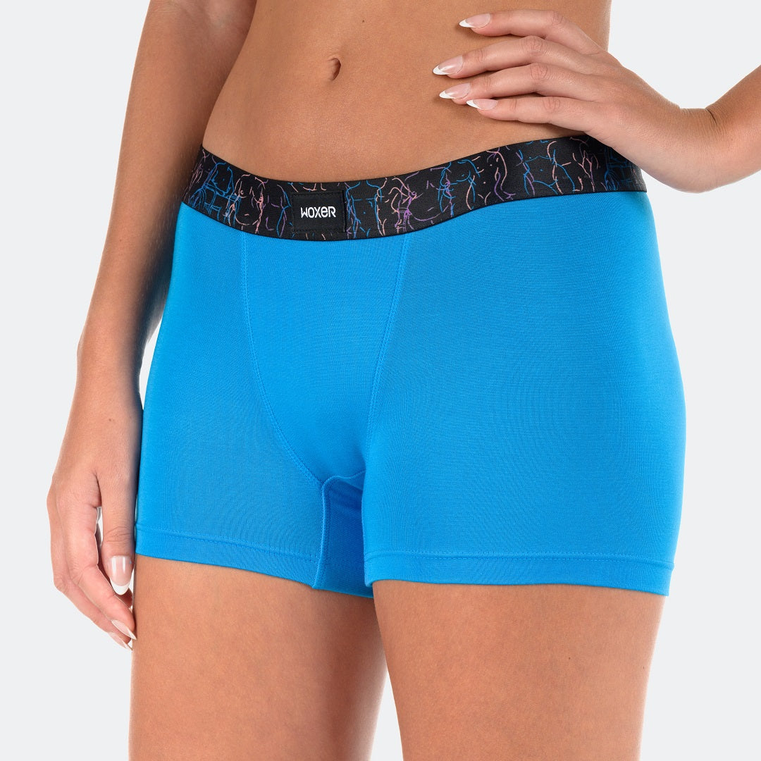 Star Ibiza Blue Graphic | Women's Boxer's & Boy Shorts | Woxer