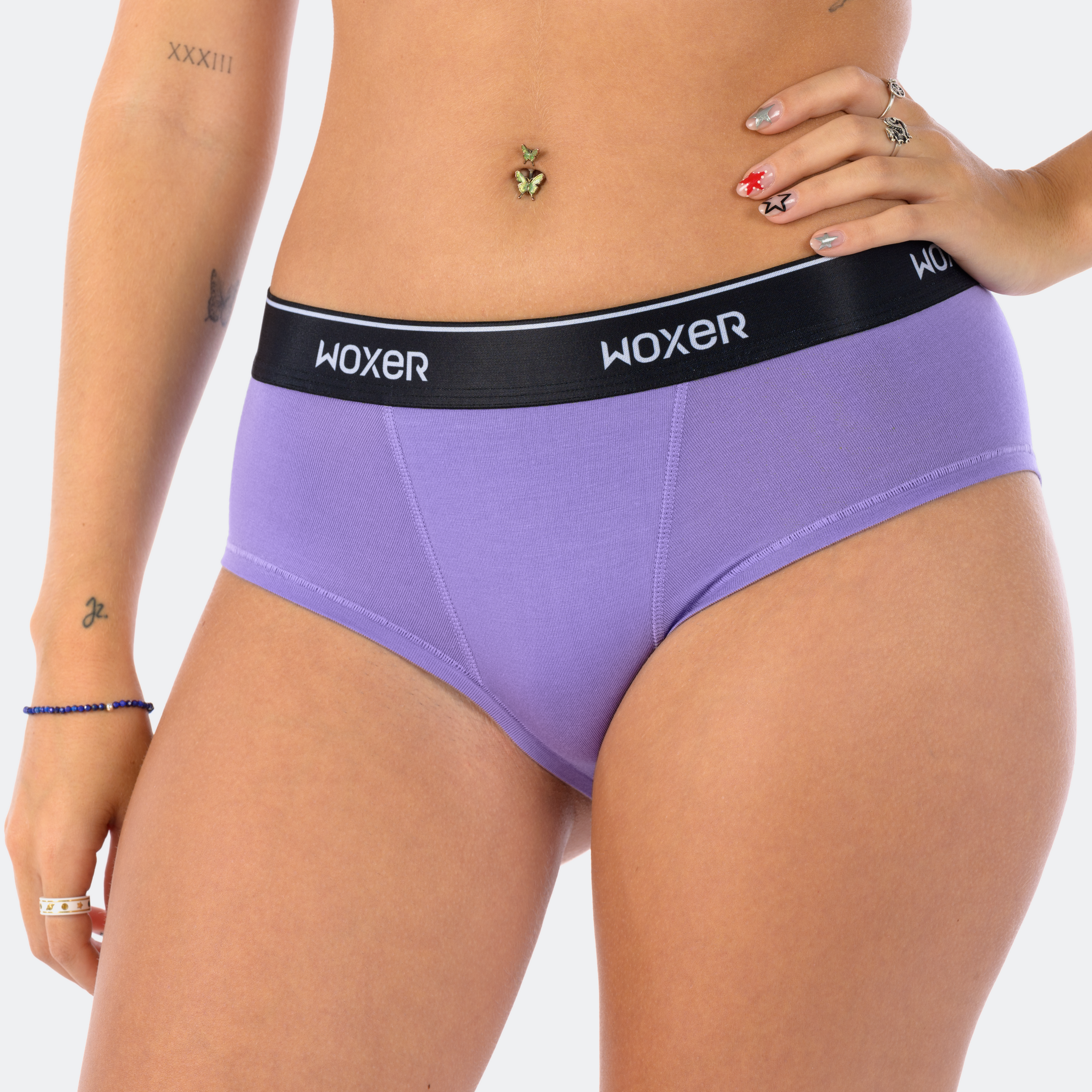 Woxer brand, Womxn's boxer briefs, Size M, Muted purple