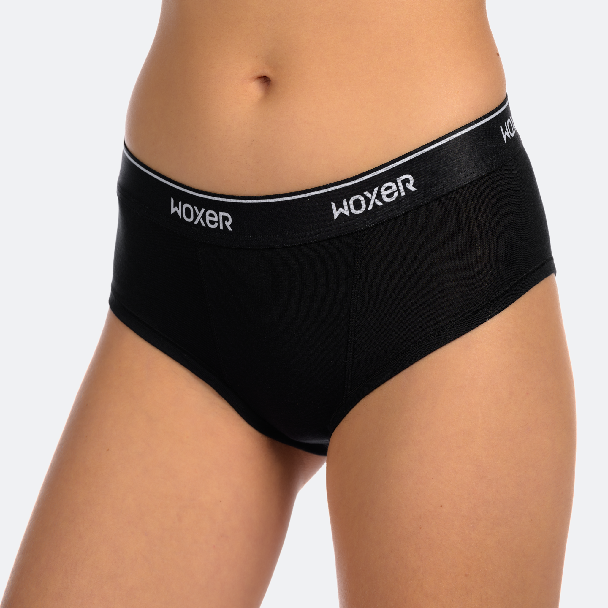 Woxer Womens Boxer Briefs Underwear, Classic Brief Style Boyshorts Panties,  Soft Anti-Chafing, No Roll Inseam Black at  Women's Clothing store