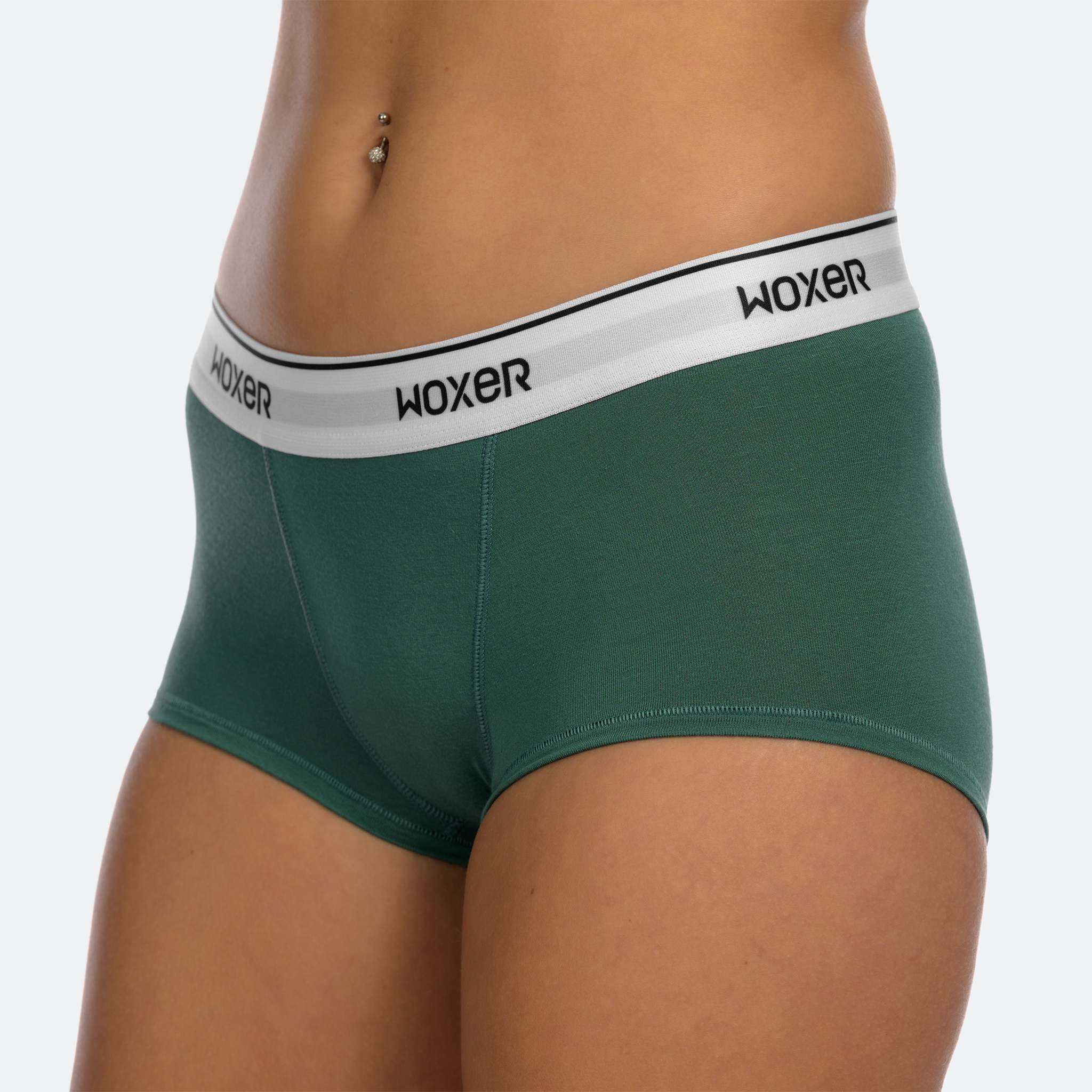 Woxer Women's Baller Jade Boxer Brief's In Midnight Green