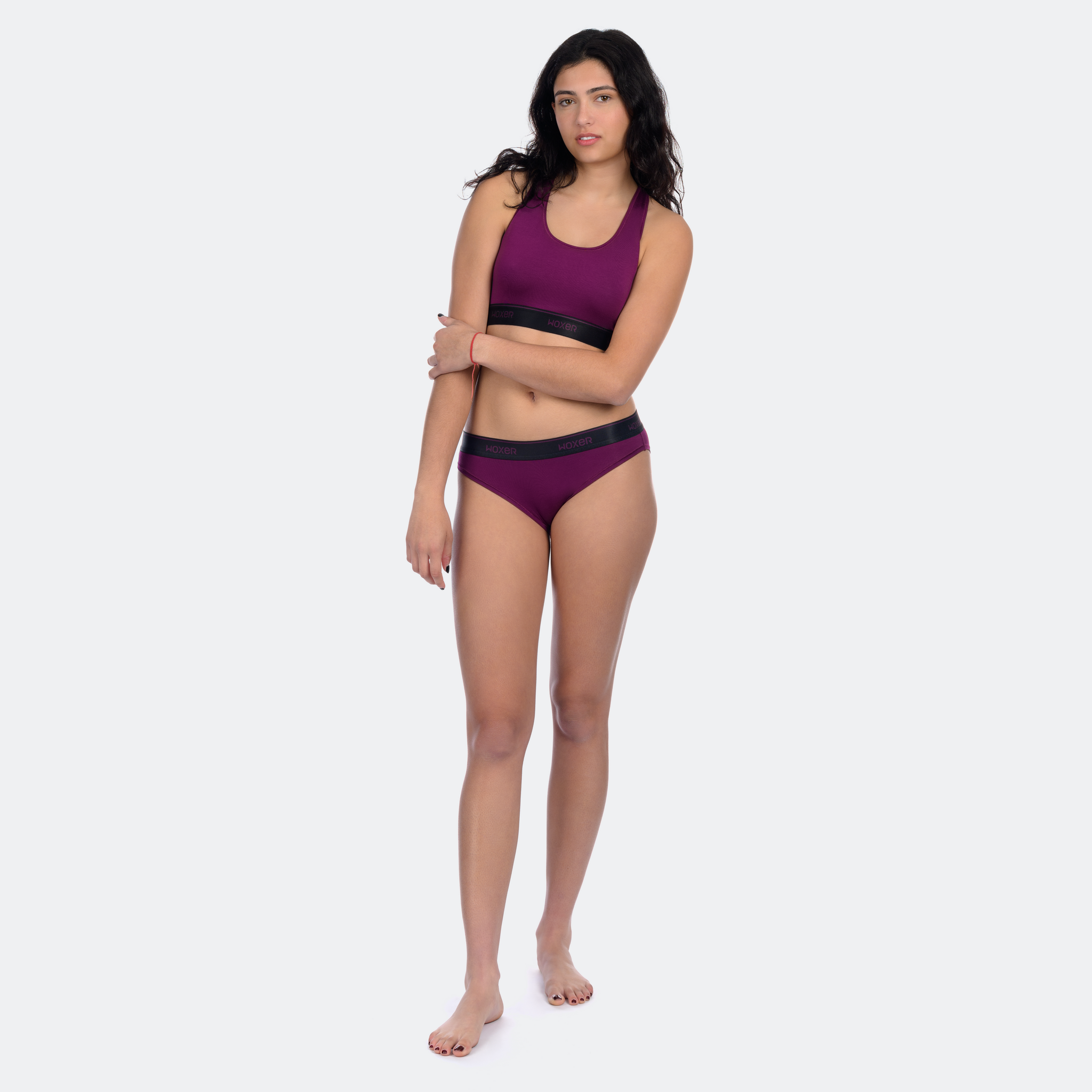 Black Cherry Bikini Brief with FOXERS Logo Elastic Band