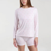 Sleep Long Sleeve Tee Candy Cane Ditsy