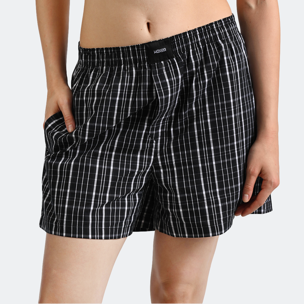 Women's Boxer Shorts Coal Plaid | Woxer Women's Boxer Shorts Coal Plaid | Woxer