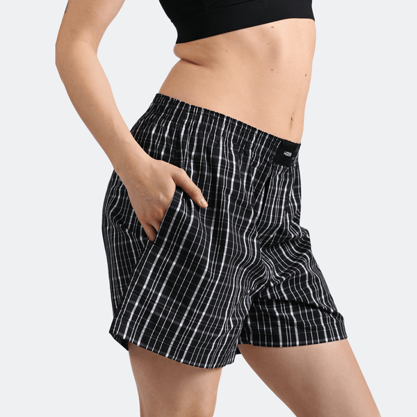 Women's Boxer Shorts Coal Plaid | Woxer