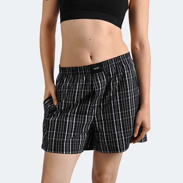 Women's Boxer Shorts Coal Plaid | Woxer