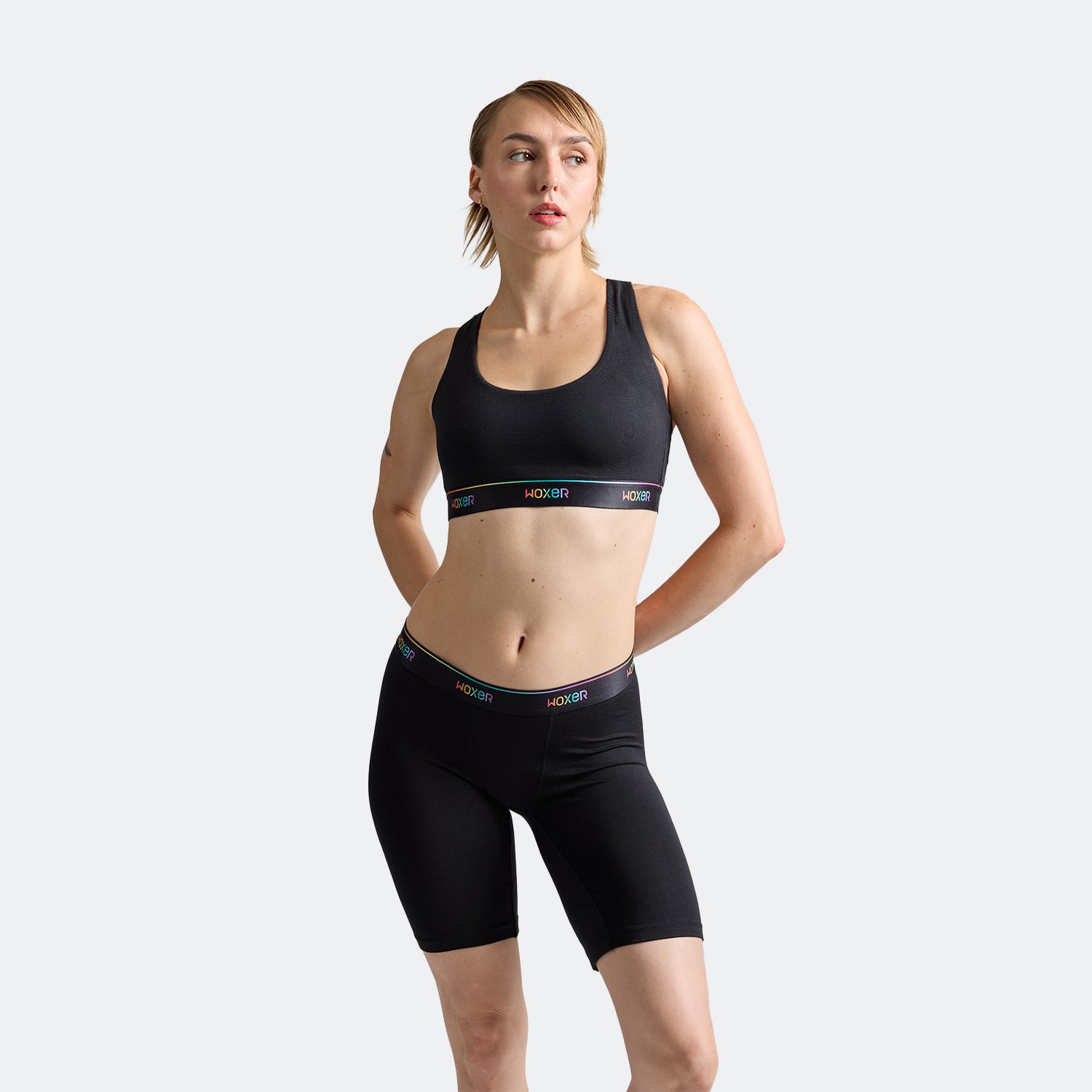 Boss 2.0 Pride Black | Stretchy Seamless Sports Bras | Woxer