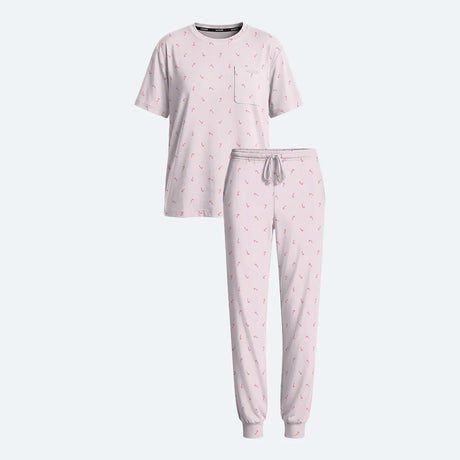 Sleep Joggers + Sleep Tee Candy Cane Ditsy Sleep Set
