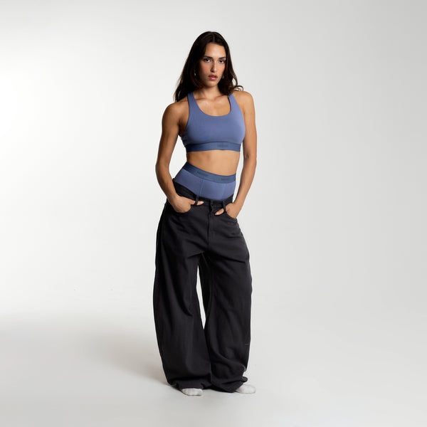 Biker High Waisted Steel Blue